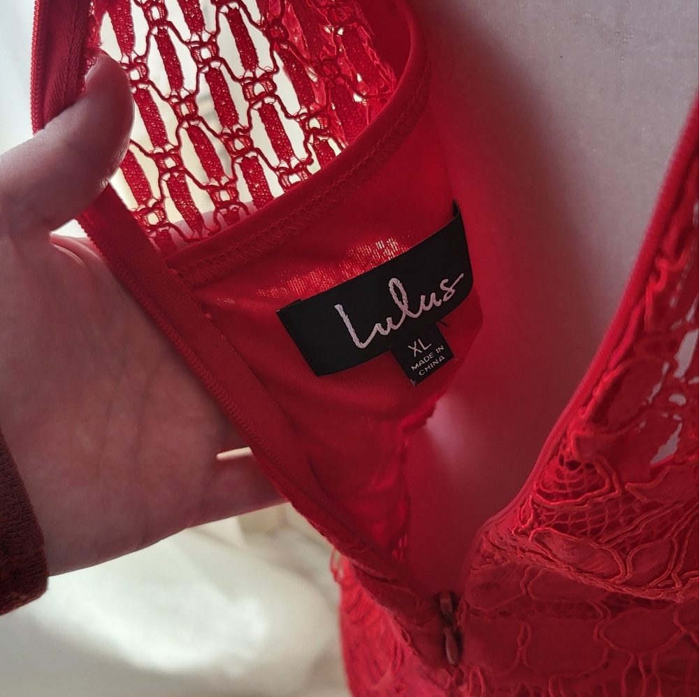 Lulus size xl red lace dress